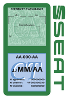 Porte Vignette Assurance Pare Brise Voiture Pour Seat | Double Étui Pochette Adhésive Autocollant Sticker Vert