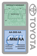 Porte Vignette Assurance Pare Brise Voiture Pour Toyota | Double Étui Pochette Adhésive Autocollant Sticker Gris