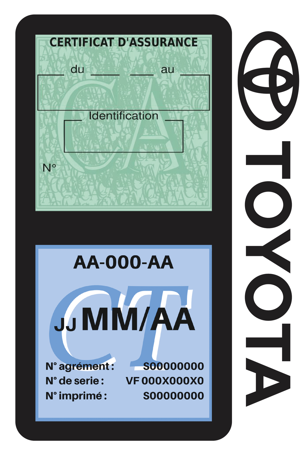 Porte Vignette Assurance Pare Brise Voiture Pour Toyota