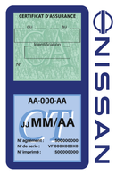 Porte Vignette Assurance Pare Brise Voiture Pour Nissan | Double Étui Pochette Adhésive Autocollant Sticker Bleu
