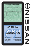 Porte Vignette Assurance Pare Brise Voiture Pour Nissan | Double Étui Pochette Adhésive Autocollant Sticker Noir