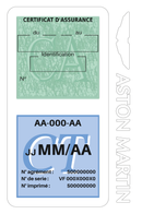 Porte Vignette Assurance Pare Brise Voiture Pour Aston Martin | Double Étui Pochette Adhésive Autocollant Sticker Blanc