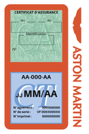 Porte Vignette Assurance Pare Brise Voiture Pour Aston Martin | Double Étui Pochette Adhésive Autocollant Sticker Orange