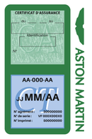 Porte Vignette Assurance Pare Brise Voiture Pour Aston Martin | Double Étui Pochette Adhésive Autocollant Sticker Vert