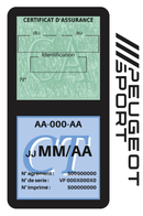 Porte Vignette Assurance Pare Brise Voiture Pour Peugeot Sport | Double Étui Pochette Adhésive Autocollant Sticker Noir