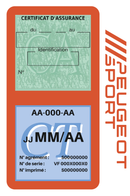 Porte Vignette Assurance Pare Brise Voiture Pour Peugeot Sport | Double Étui Pochette Adhésive Autocollant Sticker Orange