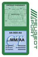 Porte Vignette Assurance Pare Brise Voiture Pour Peugeot Sport | Double Étui Pochette Adhésive Autocollant Sticker Vert