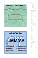 Porte Vignette Assurance Pare Brise Voiture Pour Peugeot | Double Étui Pochette Adhésive Autocollant Sticker Blanc
