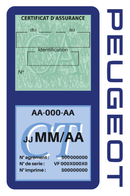 Porte Vignette Assurance Pare Brise Voiture Pour Peugeot | Double Étui Pochette Adhésive Autocollant Sticker Bleu