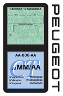 Porte Vignette Assurance Pare Brise Voiture Pour Peugeot | Double Étui Pochette Adhésive Autocollant Sticker Noir