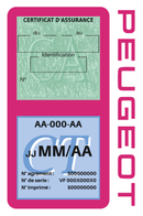 Porte Vignette Assurance Pare Brise Voiture Pour Peugeot | Double Étui Pochette Adhésive Autocollant Sticker Rose