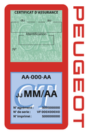 Porte Vignette Assurance Pare Brise Voiture Pour Peugeot | Double Étui Pochette Adhésive Autocollant Sticker Rouge
