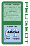Porte Vignette Assurance Pare Brise Voiture Pour Peugeot | Double Étui Pochette Adhésive Autocollant Sticker Vert