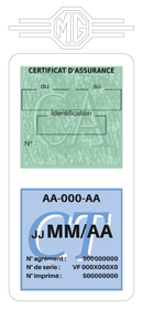 Porte Vignette Assurance Pare Brise Voiture Pour MG | Double Étui Pochette Adhésive Autocollant Sticker Blanc