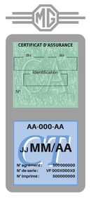 Porte Vignette Assurance Pare Brise Voiture Pour MG | Double Étui Pochette Adhésive Autocollant Sticker Gris