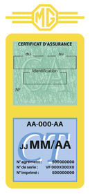 Porte Vignette Assurance Pare Brise Voiture Pour MG | Double Étui Pochette Adhésive Autocollant Sticker Jaune