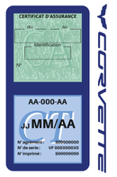 Porte Vignette Assurance Pare Brise Voiture Pour Corvette | Double Étui Pochette Adhésive Autocollant Sticker Bleu