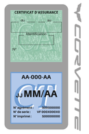Porte Vignette Assurance Pare Brise Voiture Pour Corvette | Double Étui Pochette Adhésive Autocollant Sticker Gris