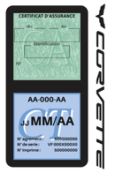 Porte Vignette Assurance Pare Brise Voiture Pour Corvette | Double Étui Pochette Adhésive Autocollant Sticker Noir