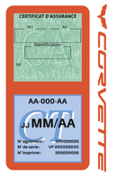 Porte Vignette Assurance Pare Brise Voiture Pour Corvette | Double Étui Pochette Adhésive Autocollant Sticker Orange