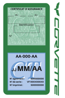 Porte Vignette Assurance Pare Brise Voiture Pour Corvette | Double Étui Pochette Adhésive Autocollant Sticker Vert