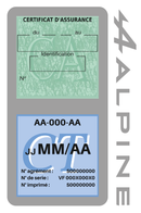 Porte Vignette Assurance Pare Brise Voiture Pour Alpine | Double Étui Pochette Adhésive Autocollant Sticker Gris