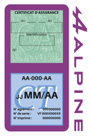 Porte Vignette Assurance Pare Brise Voiture Pour Alpine | Double Étui Pochette Adhésive Autocollant Sticker Mauve