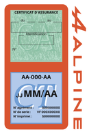 Porte Vignette Assurance Pare Brise Voiture Pour Alpine | Double Étui Pochette Adhésive Autocollant Sticker Orange