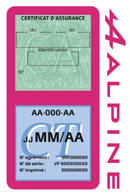 Porte Vignette Assurance Pare Brise Voiture Pour Alpine | Double Étui Pochette Adhésive Autocollant Sticker Rose