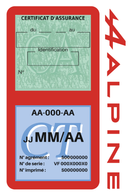 Porte Vignette Assurance Pare Brise Voiture Pour Alpine | Double Étui Pochette Adhésive Autocollant Sticker Rouge