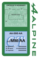 Porte Vignette Assurance Pare Brise Voiture Pour Alpine | Double Étui Pochette Adhésive Autocollant Sticker Vert