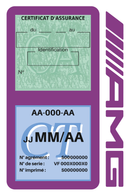 Porte Vignette Assurance Pare Brise Voiture Pour AMG | Double Étui Pochette Adhésive Autocollant Sticker Mauve