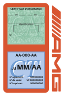 Porte Vignette Assurance Pare Brise Voiture Pour AMG | Double Étui Pochette Adhésive Autocollant Sticker Orange