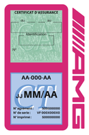 Porte Vignette Assurance Pare Brise Voiture Pour AMG | Double Étui Pochette Adhésive Autocollant Sticker Rose