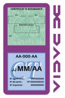 Porte Vignette Assurance Pare Brise Voiture Pour Dacia | Double Étui Pochette Adhésive Autocollant Sticker Mauve