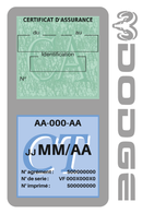 Porte Vignette Assurance Pare Brise Voiture Pour Dodge | Double Étui Pochette Adhésive Autocollant Sticker Gris