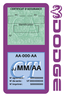Porte Vignette Assurance Pare Brise Voiture Pour Dodge | Double Étui Pochette Adhésive Autocollant Sticker Mauve