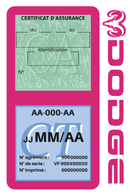 Porte Vignette Assurance Pare Brise Voiture Pour Dodge | Double Étui Pochette Adhésive Autocollant Sticker Rose