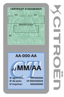 Porte Vignette Assurance Pare Brise Voiture Pour Citroën DS | Double Étui Pochette Adhésive Autocollant Sticker Gris