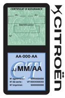 Porte Vignette Assurance Pare Brise Voiture Pour Citroën DS | Double Étui Pochette Adhésive Autocollant Sticker Noir