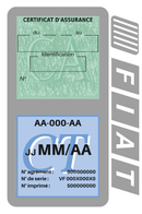 Porte Vignette Assurance Pare Brise Voiture Pour Fiat Logo Vintage | Double Étui Pochette Adhésive Autocollant Sticker Gris