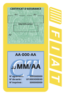 Porte Vignette Assurance Pare Brise Voiture Pour Fiat Logo Vintage | Double Étui Pochette Adhésive Autocollant Sticker Jaune