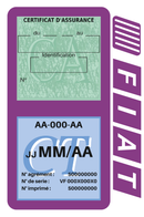 Porte Vignette Assurance Pare Brise Voiture Pour Fiat Logo Vintage | Double Étui Pochette Adhésive Autocollant Sticker Mauve