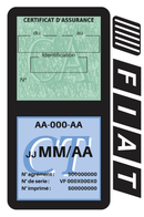 Porte Vignette Assurance Pare Brise Voiture Pour Fiat Logo Vintage | Double Étui Pochette Adhésive Autocollant Sticker Noir