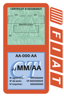 Porte Vignette Assurance Pare Brise Voiture Pour Fiat Logo Vintage | Double Étui Pochette Adhésive Autocollant Sticker Orange