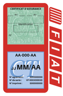 Porte Vignette Assurance Pare Brise Voiture Pour Fiat Logo Vintage | Double Étui Pochette Adhésive Autocollant Sticker Rouge