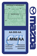 Porte Vignette Assurance Pare Brise Voiture Pour Mazda | Double Étui Pochette Adhésive Autocollant Sticker Bleu