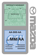 Porte Vignette Assurance Pare Brise Voiture Pour Mazda | Double Étui Pochette Adhésive Autocollant Sticker Gris