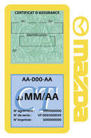 Porte Vignette Assurance Pare Brise Voiture Pour Mazda | Double Étui Pochette Adhésive Autocollant Sticker Jaune