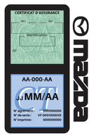 Porte Vignette Assurance Pare Brise Voiture Pour Mazda | Double Étui Pochette Adhésive Autocollant Sticker Noir